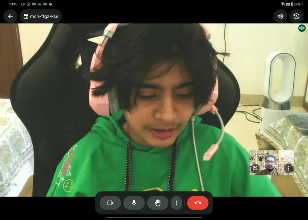 Live one-to-one coaching session with Rohan