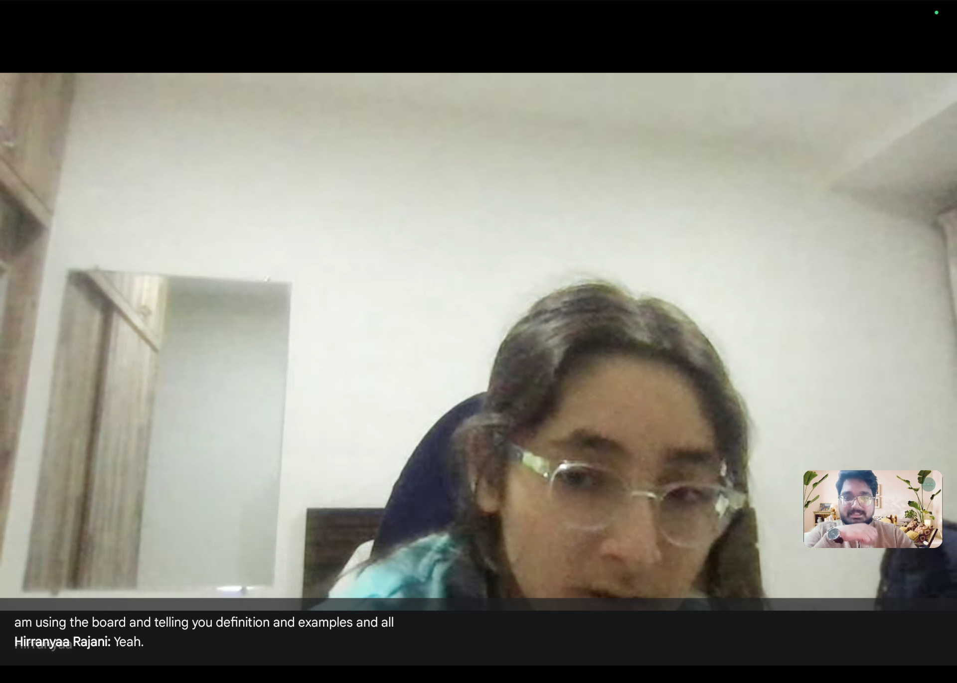 Live one-to-one coaching session with Hirranyaa Rajani from India
